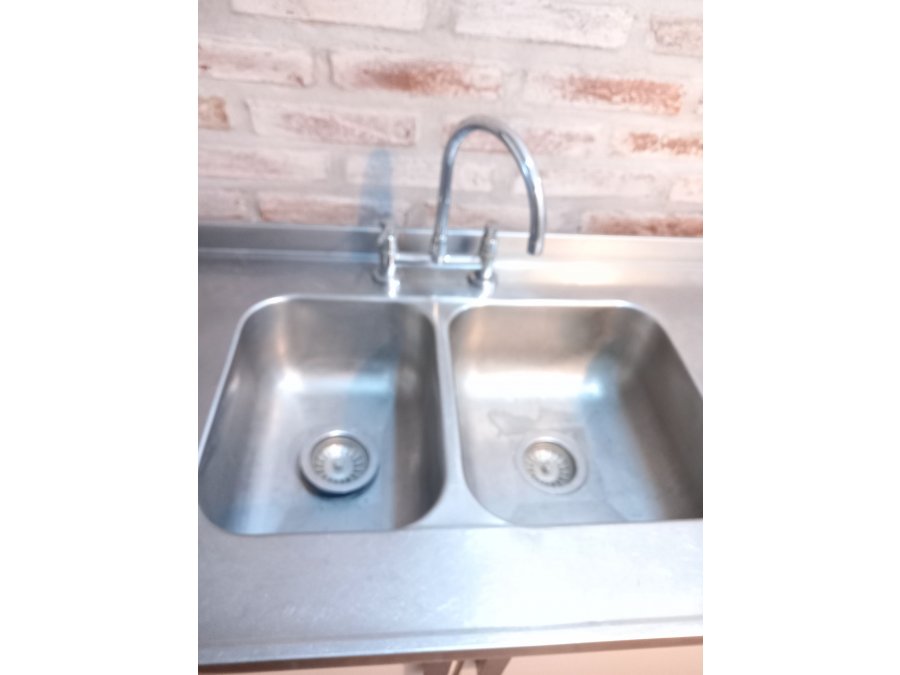 Mueble Johnson y Acero mesada doble bacha, mueble de guardad